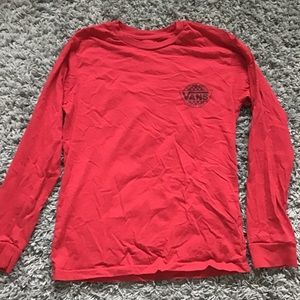 Red Vans Boys Large Long Sleeved Shirt Great Condition
